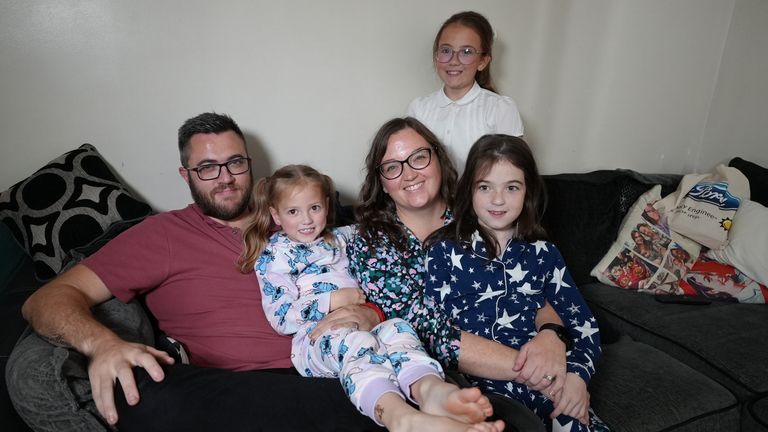 The Matthewman family, with their daughters Matilda, Alice and Grace (from left to right). 