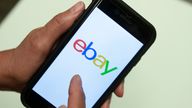 FILE - An eBay app is shown on a mobile phone, July 11, 2019, in Miami. On Wednesday, Sept. 27, 2023, the U.S. Justice Department filed a civil complaint against eBay, claiming the online company unlawfully sold and distributed hundreds of thousands of products that violated various environmental laws. (AP Photo/Wilfredo Lee, File)