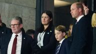 Left to right) David Gill, Prime Minister Sir Keir Starmer, Lisa Nandy, Secretary of State for Culture, Media and Sport, Prince George and the Prince of Wales appear dejected in the stands after the final whistle following the UEFA Euro 2024 final match at the Olympiastadion, Berlin. Picture date: Sunday July 14, 2024.