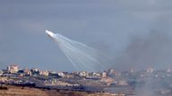 Artillery fired by the Israeli Army into Lebanon.
Pic: Reuters