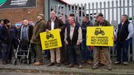 Farmers protest outside the Northern Farming Conference in Hexham in Northumberland against the government's proposals to reform inheritance tax (IHT) rules. Picture date: Wednesday November 6, 2024. Pic: PA