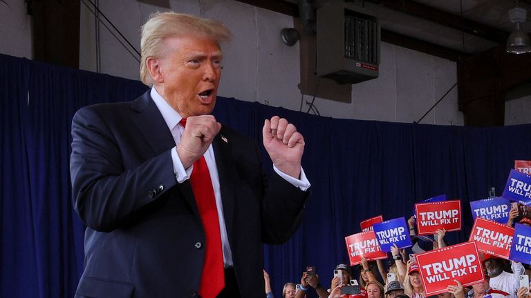 Donald Trump campaigns in North Carolina. Pic: Reuters