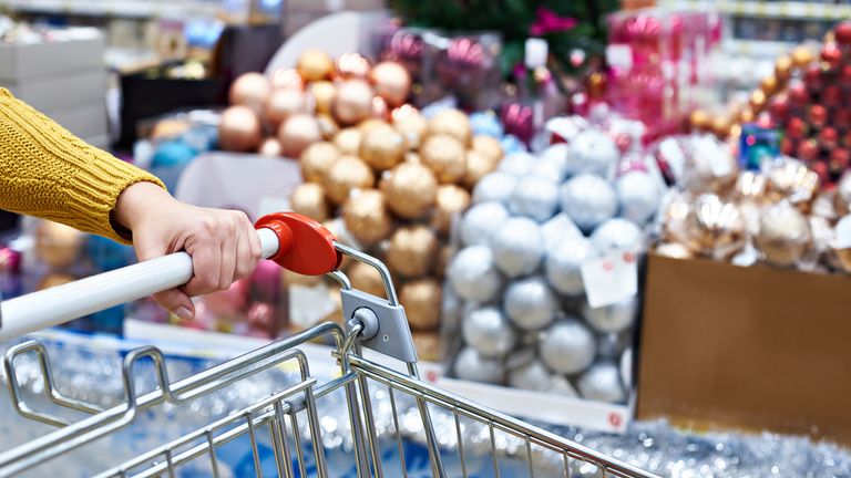 A Christmas shopper in a supermarket. Pic: iStock