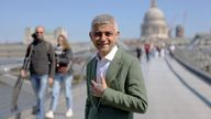 Mayor of London, Sadiq Khan poses for a photo on the Millennium Bridge on the day of the Declaration of Acceptance of Office ceremony in London.
Pic Reuters