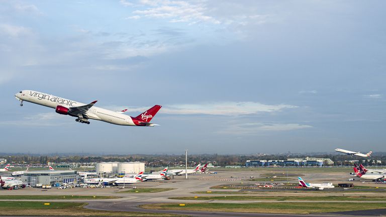 A plane taking off from Heathrow Airport. Pic: PA