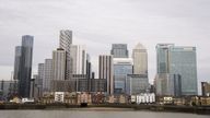 The financial district of Canary Wharf. Pic: PA