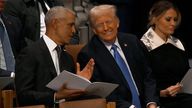 What did Obama say to Trump at Jimmy Carter’s funeral?