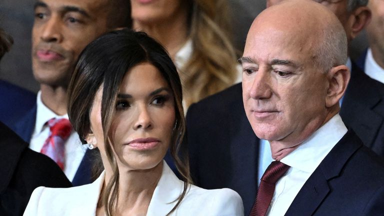 Lauren Sanchez and Jeff Bezos.
Pic: Reuters