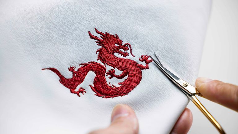 Bespoke commissions for 2024 included 'year of the dragon' embroidery for one customer. Pic: R-R/Ciaran McCrickard/Mindworks