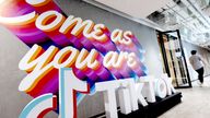 TikTok signage in the TikTok office during a press tour of Bytedance and TikTok's offices in Singapore.
Pic: EPA-EFE/Shutterstock