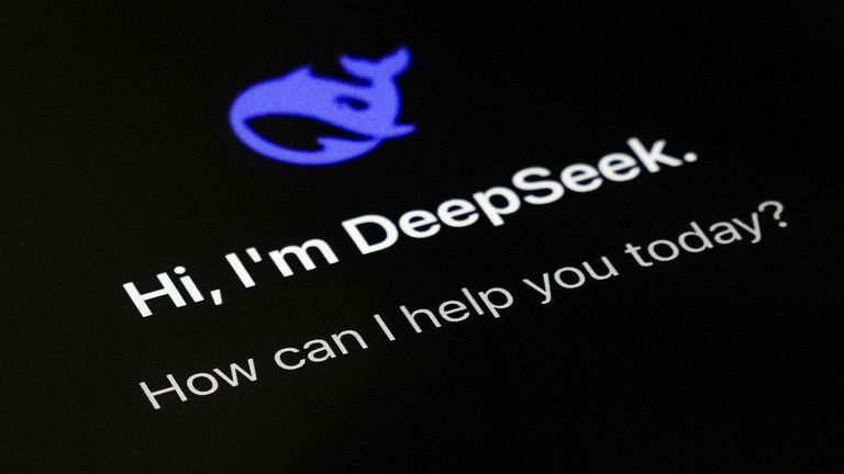 The smartphone apps DeepSeek page is seen on a smartphone screen in Beijing, Tuesday, Jan. 28, 2025. (AP Photo/Andy Wong)