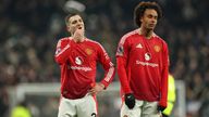 Manchester United's Diogo Dalot, left, and Joshua Zirkzee after, another, recent loss.
Pic: AP/Ian Walton