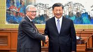 In this photo released by China's Xinhua News Agency, Bill Gates, left, meets with Chinese President Xi Jinping in Beijing, Friday, June 16, 2023. Microsoft's co-founder Bill Gates has met with Chinese President Xi Jinping just days after a visit to Beijing by Tesla CEO Elon Musk. The state broadcaster CCTV showed Xi saying he was happy to see Gates, who he called an 