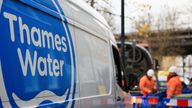 A Thames Water employee walks by a van as repair and maintenance work takes place, in London, Britain, December 16, 2024. REUTERS/Mina Kim

