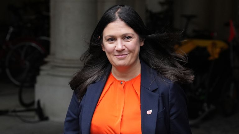  Lisa Nandy arrives in Downing Street.
Pic: PA