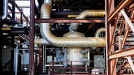 Pipes run through Shell's new Quest Carbon Capture and Storage (CCS) facility in Fort Saskatchewan, Alberta, Canada, October 7, 2021. REUTERS/Todd Korol
