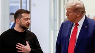 Ukraine President Volodymyr Zelenskyy and Donald Trump during a meeting in September last year.
File pic: Reuters/Shannon Stapleton