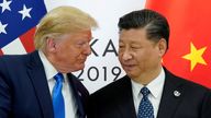 Donald Trump meets with China's President Xi Jinping in Osaka, Japan in 2019. Pic: Reuters