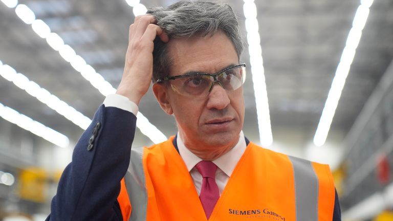 Energy Security and Net Zero Secretary Ed Miliband during a visit to the Siemens Energy turbine factory in Hull to launch the clean power 2030 action plan. Picture date: Friday December 13, 2024.

