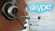 A German Skype user in 2009. Pic: AP