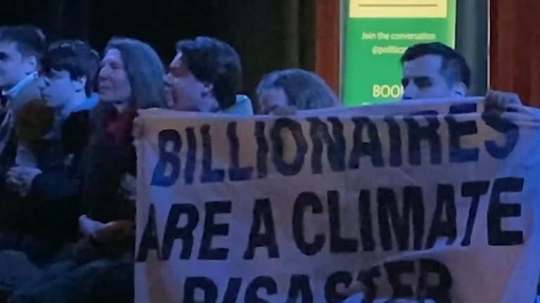 Climate Protesters Disrupt Bill Gates Talk at George Washington University
