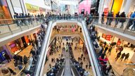 EDITORIAL USE ONLY.Shoppers are seen at the Bullring shopping centre in Birmingham during the Boxing Day sales. PRESS ASSOCIATION Photo. Saturday December 26, 2015. Photo credit should read: Jon Super/PA Wire..                                                                                                                                                                                                                                                                                                                                                                                                                                               