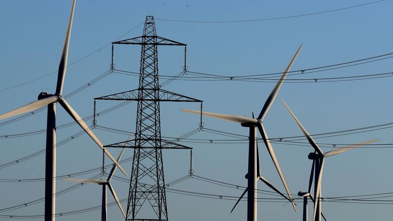 File photo dated 28/12/17 of a view of the Little Cheyne Court Wind Farm amongst existing electricity pylons on the Romney Marsh in Kent. Officials have unveiled plans to connect new wind and solar farms to the power grid faster, which they hope will end years of gridlock for some projects. Issue date: Friday February 14, 2025.

MIME type:
image/jpeg
Width:
3000
Height:
1803
Copyright holder:
Gareth Fuller/PA Wire
Copyright notice:
© 2025 PA Media, All Rights Reserved
Usage terms:
FILE PHOTO
Pic